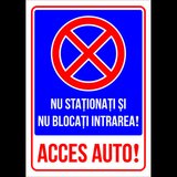 Semn pentru parcare nu stationati si nu blocati intrarea acces auto